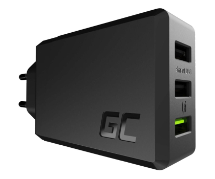 Ładowarka i akumulator GREENCELL Ladowarka sieciowa  Power Source 30W 3xUSB Ultra Charge czarna